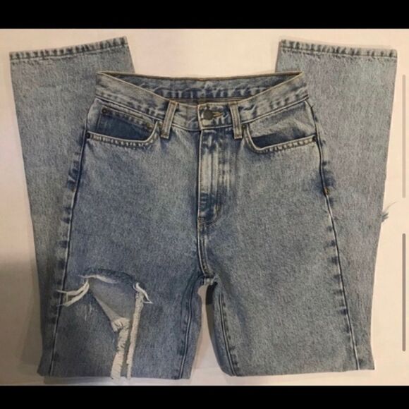 LF CARMAR HIGH RISE LOOSE FIT SLASHED LEG JEANS 24 - Picture 3 of 7